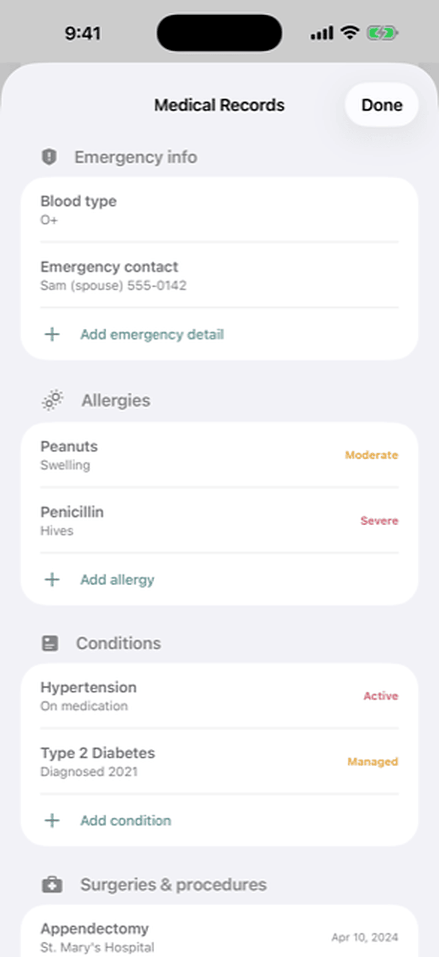 Embrace Medical records vault