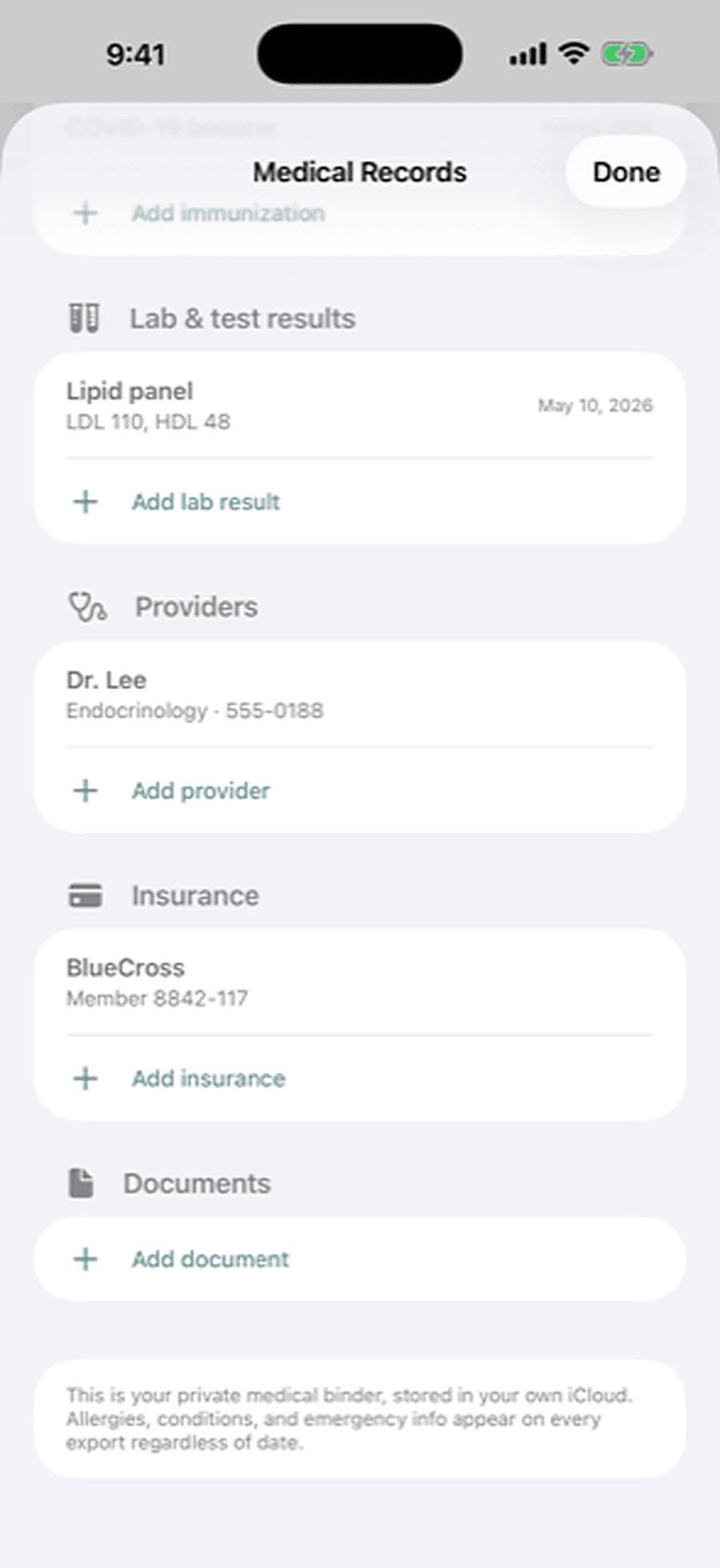 Providers, insurance and documents, all together